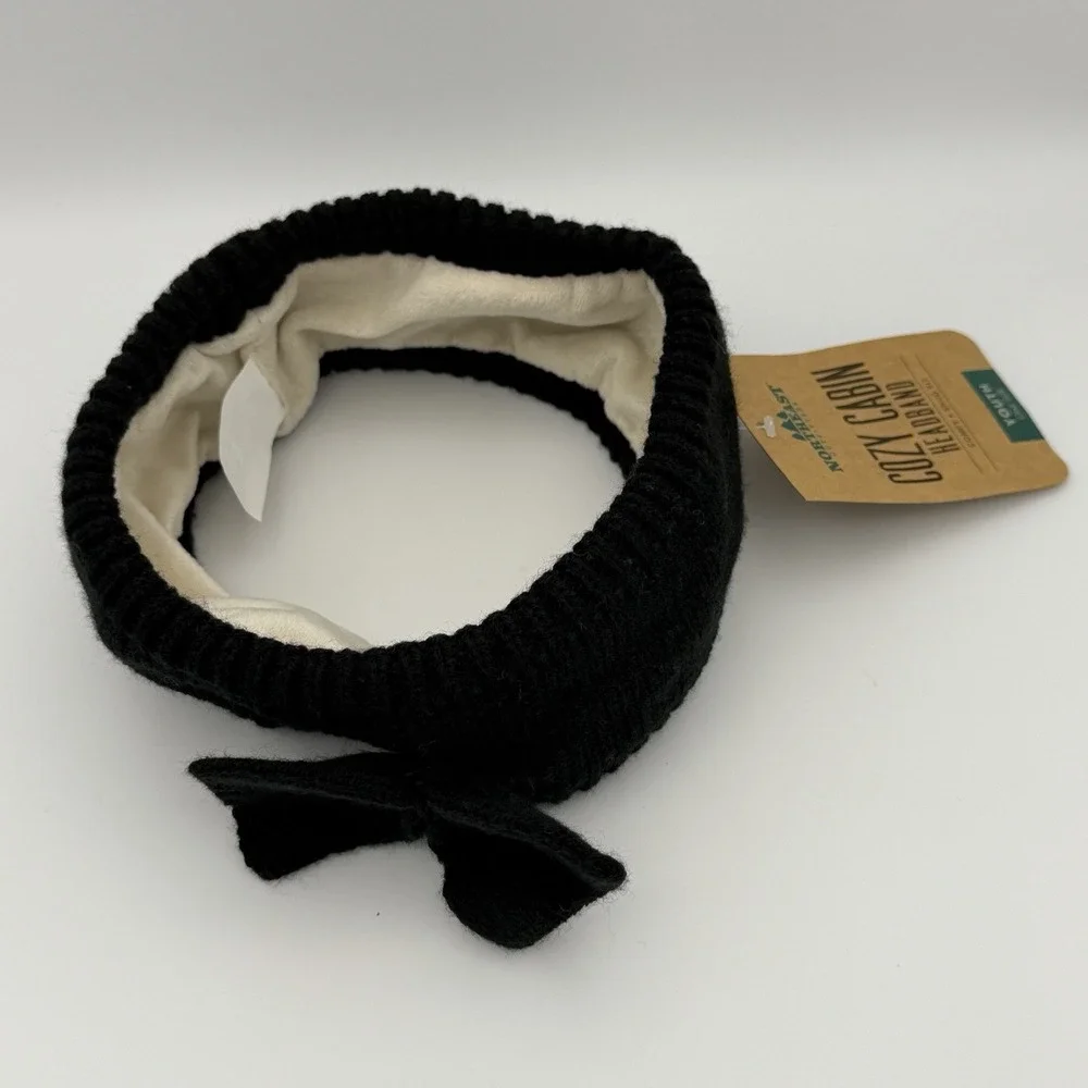 Northeast Outfitters Cozy Cabin Girls Bow Headband Black Winter Youth One Size